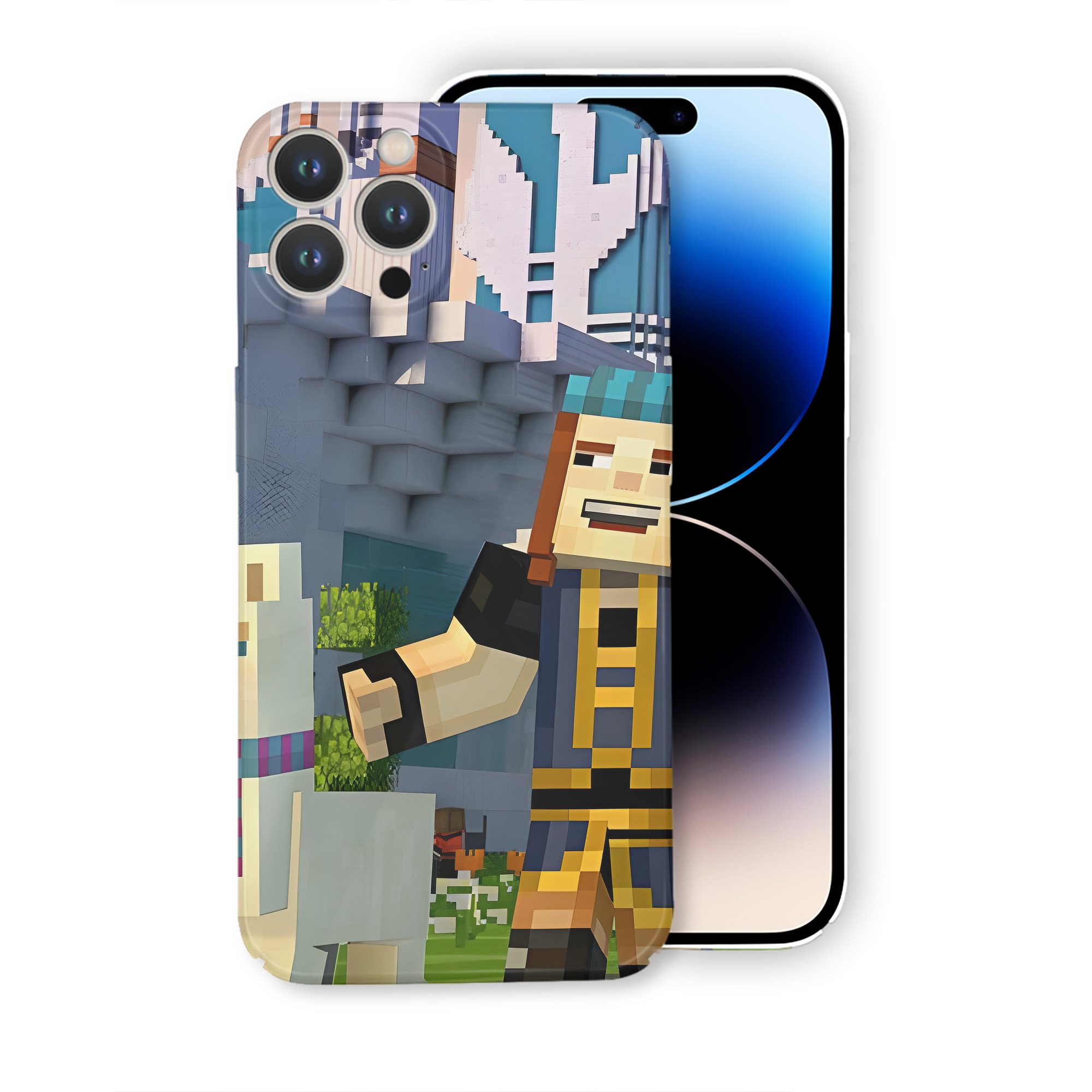 （画像用） マインクラフト ブロックの世界 Minecraft MC Block world 【iPhone 14シリーズ対応】ハードケース